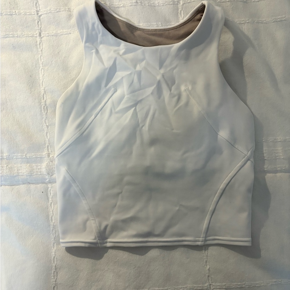 Lululemon Athletica White Crop Tank Top